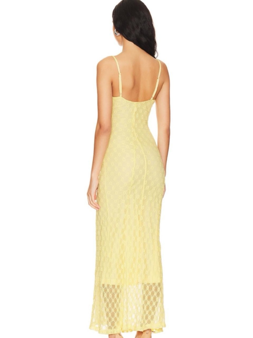 Bardot Pale Yellow Lace Maxi Dress